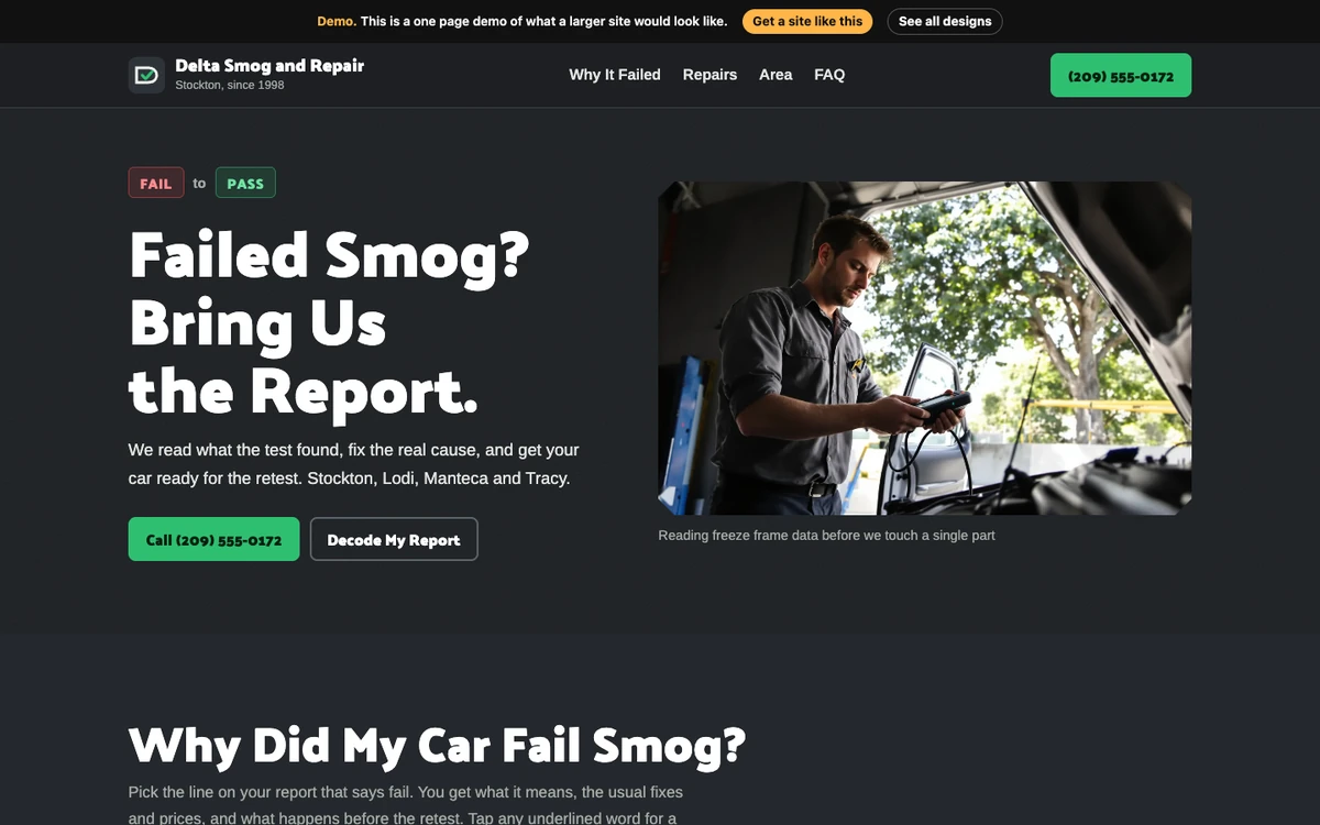Retest Report website design on a desktop