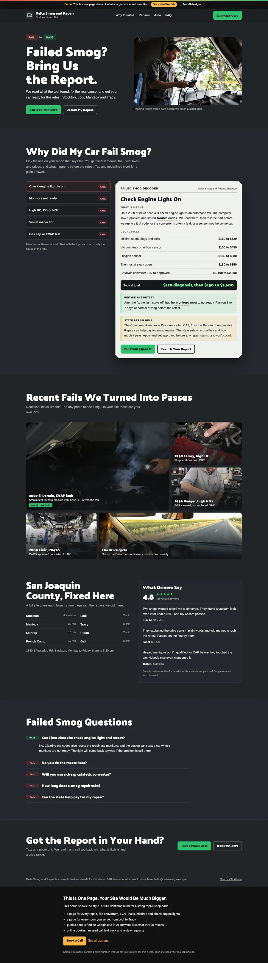 Retest Report website design