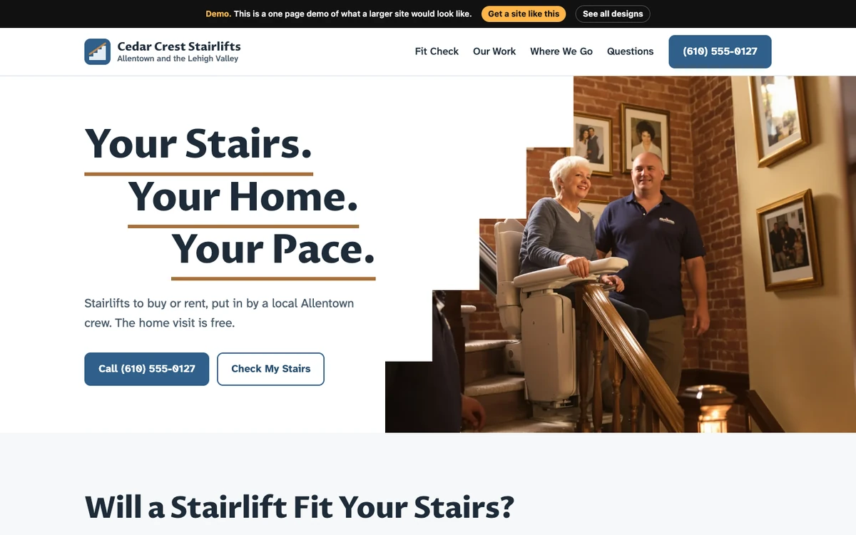 Oak Landing website design on a desktop