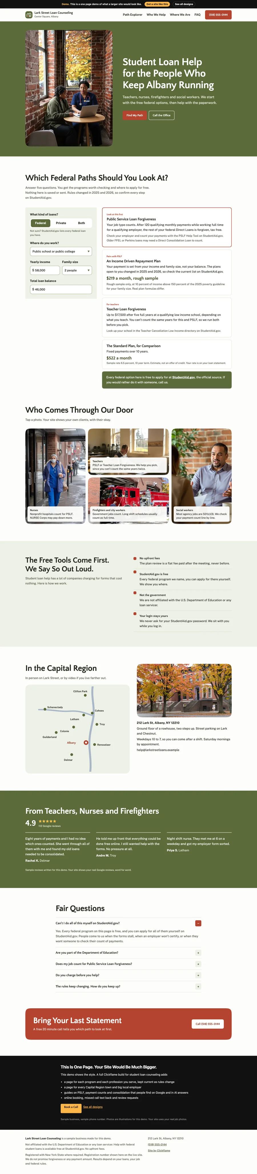Rowhouse Olive and Brick website design