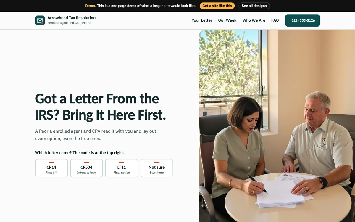 Desert Letter Desk website design on a desktop