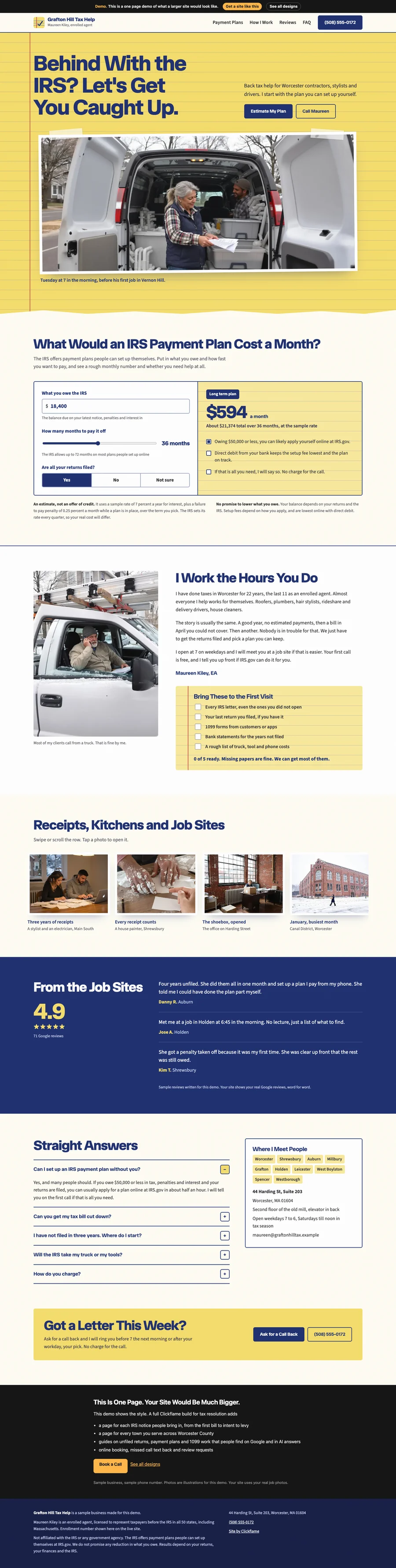 Legal Pad Blue website design