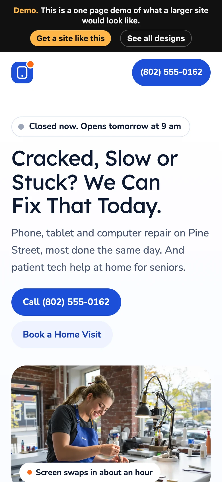Cobalt Bench on a phone