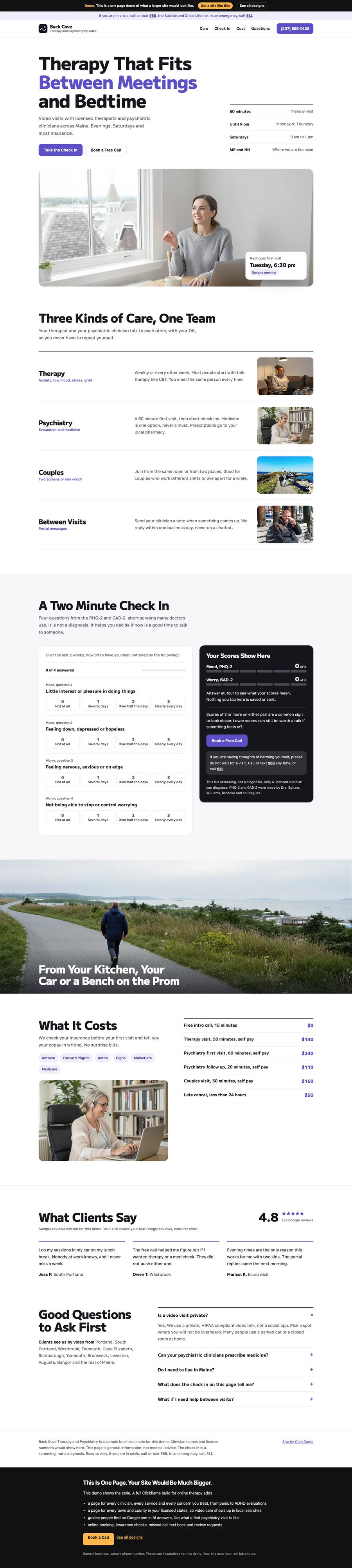 Clean Check In website design