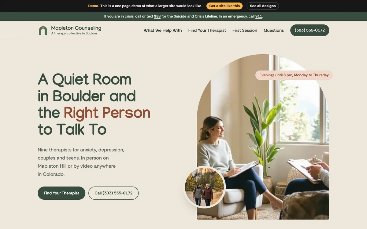 Soft Arch Studio website design on a desktop
