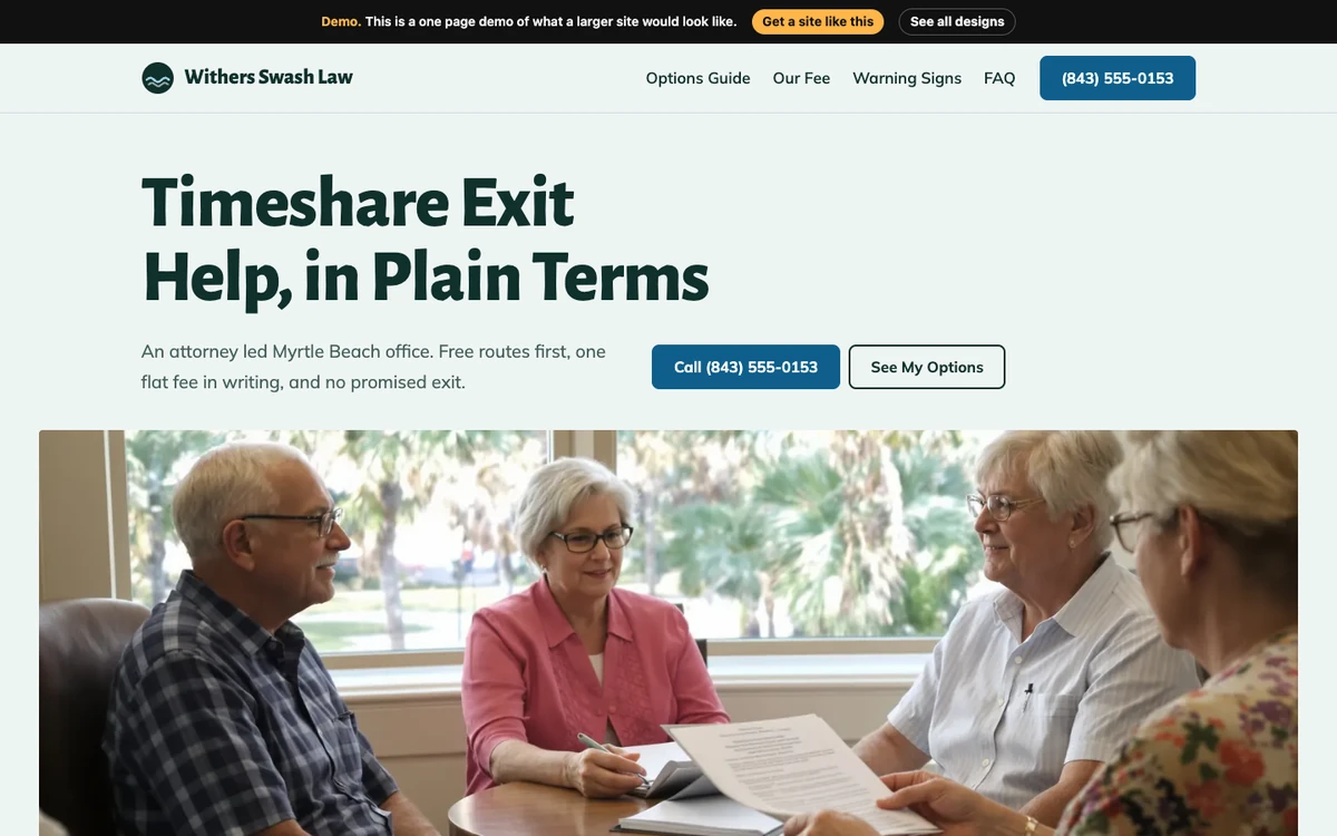 Plain Terms website design on a desktop