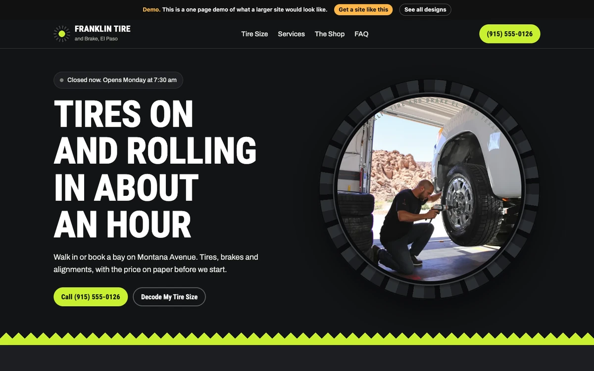 Tread and Lime website design on a desktop