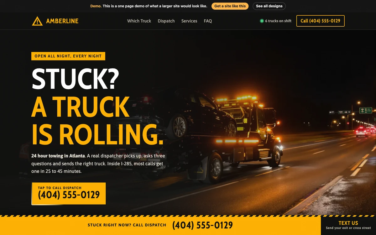 Hazard Dispatch website design on a desktop
