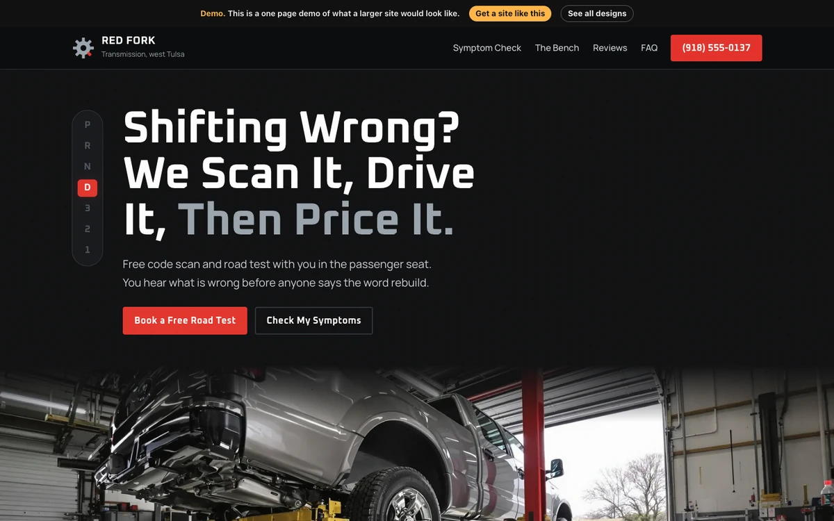 Scan Tool Black website design on a desktop
