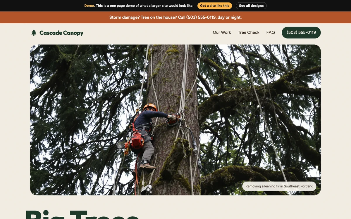 Earthy Editorial website design on a desktop