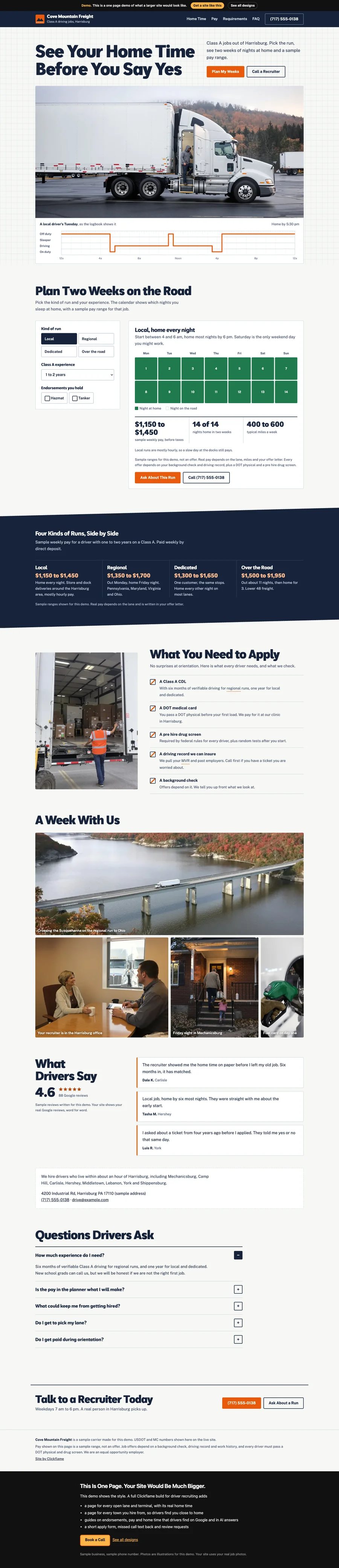 Logbook Grid website design