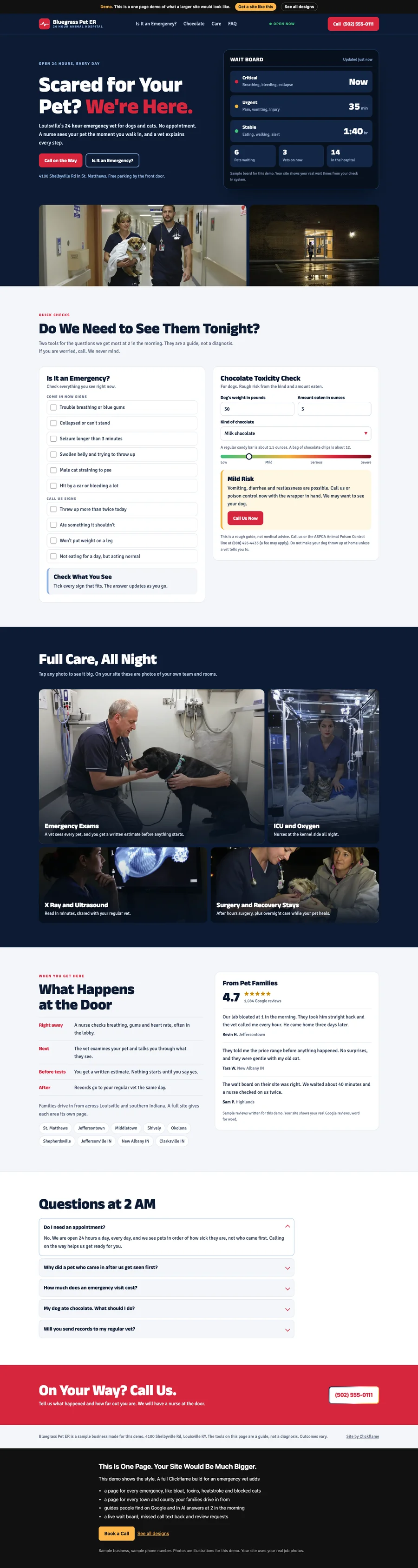 Calm Urgency website design