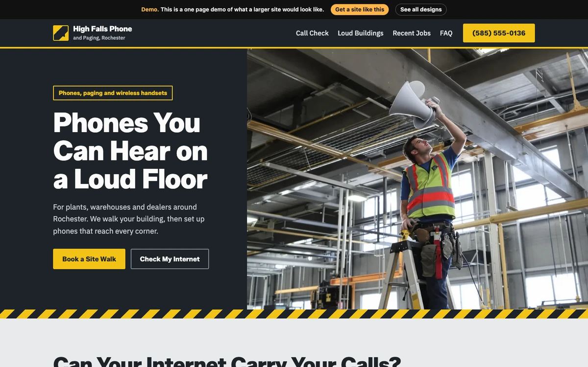 Floor Tape Utility website design on a desktop