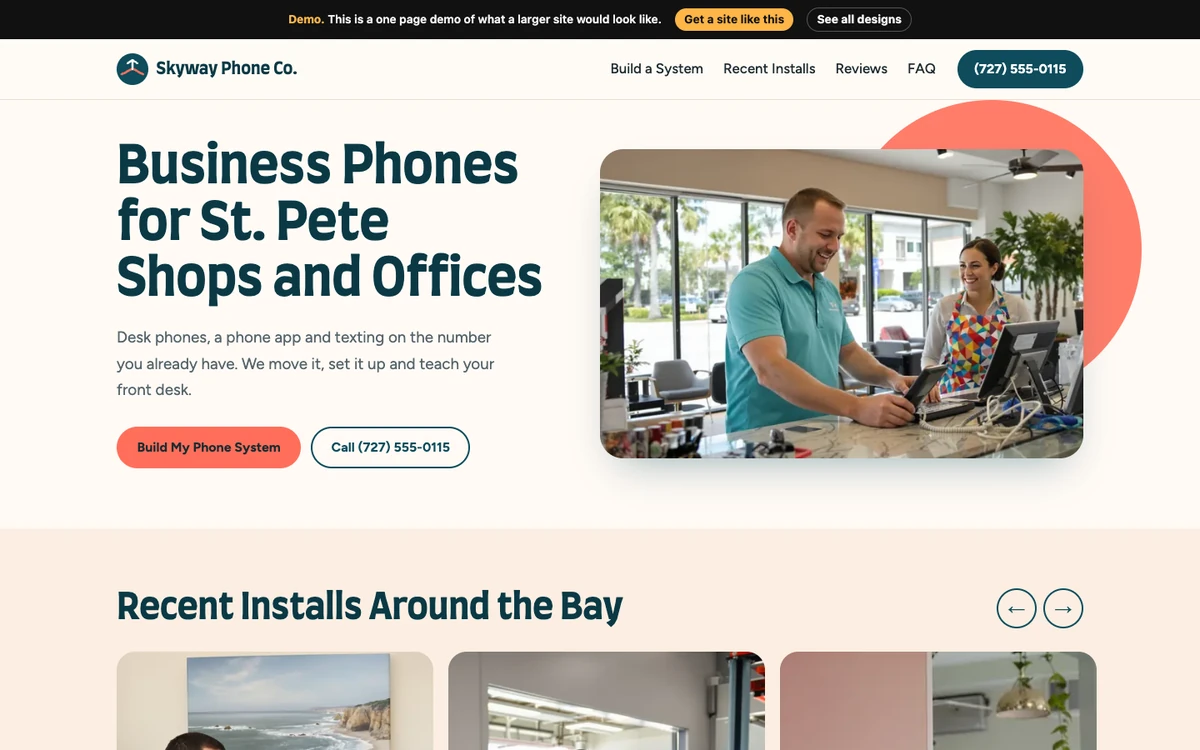 Coral Coastline website design on a desktop