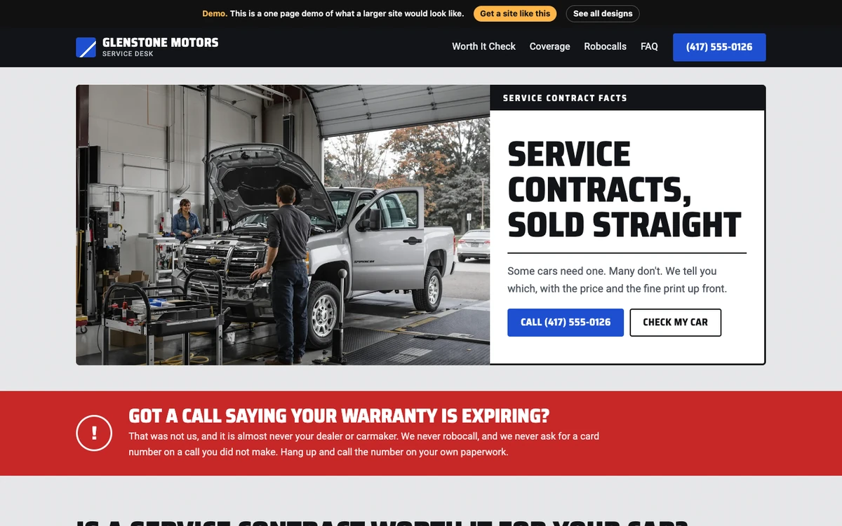 Window Sticker website design on a desktop