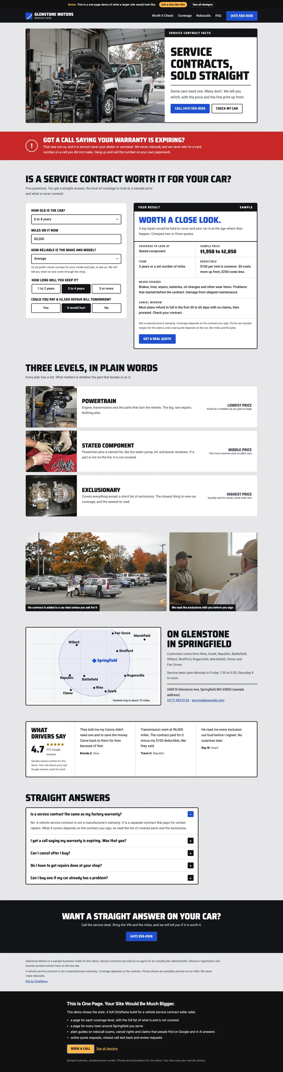 Window Sticker website design