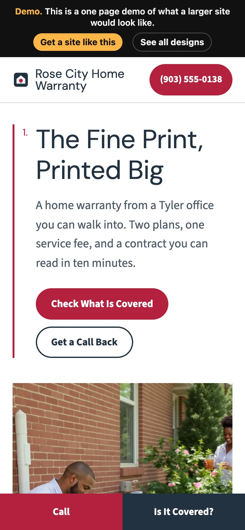 Big Print Contract on a phone