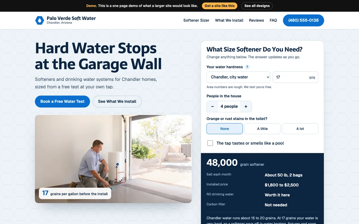 Mineral Clear website design on a desktop