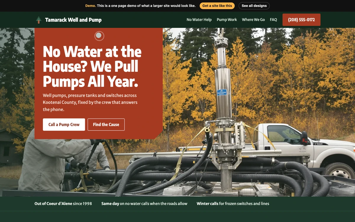 Timber and Iron website design on a desktop