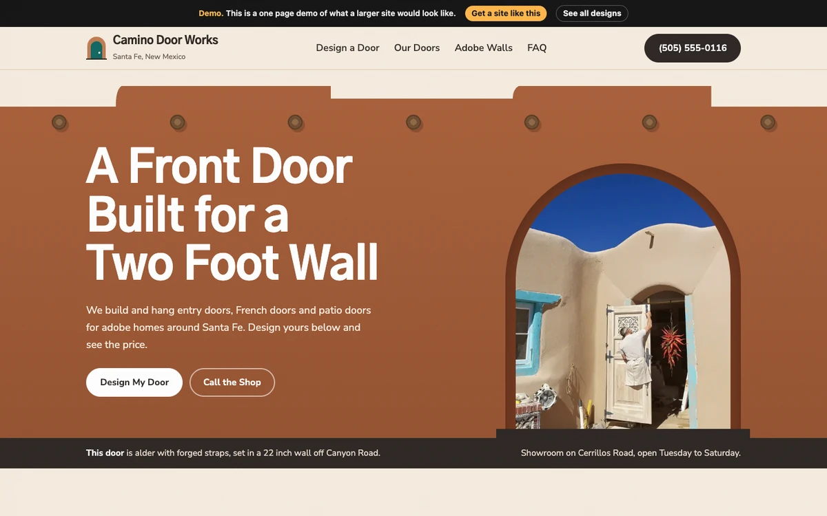 Adobe and Iron website design on a desktop
