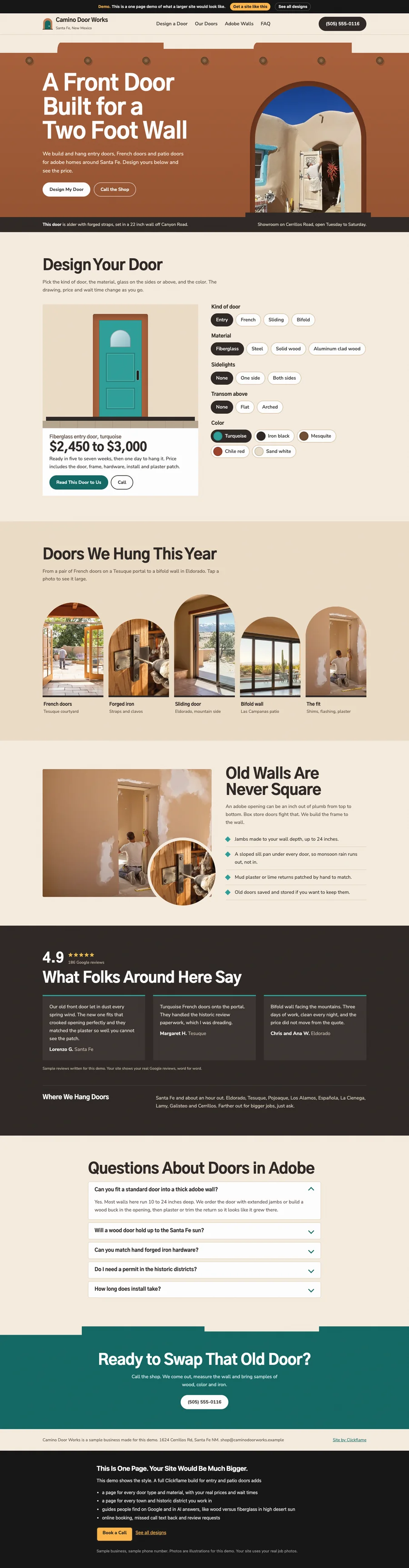 Adobe and Iron website design