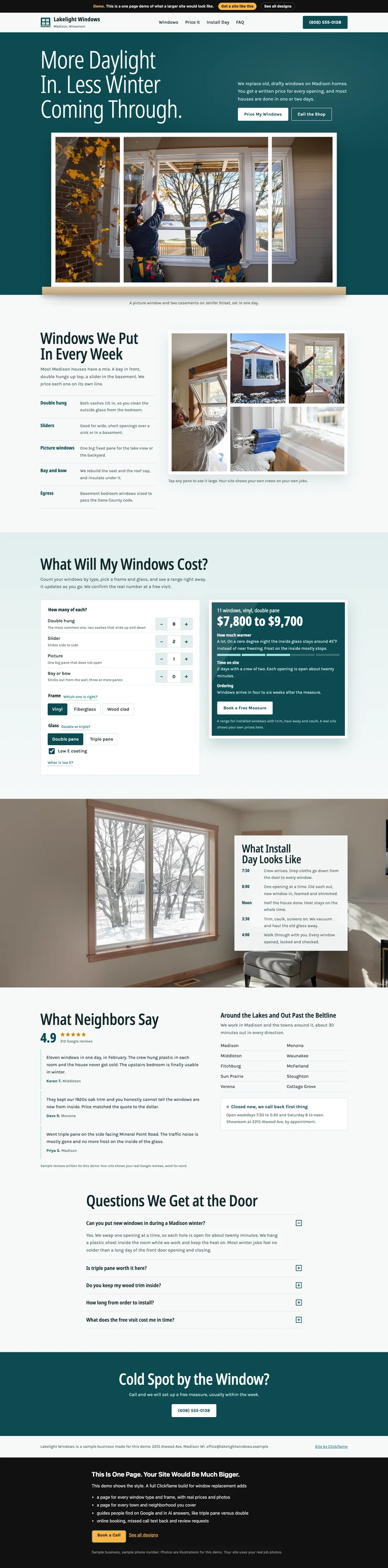 Picture Window Teal website design