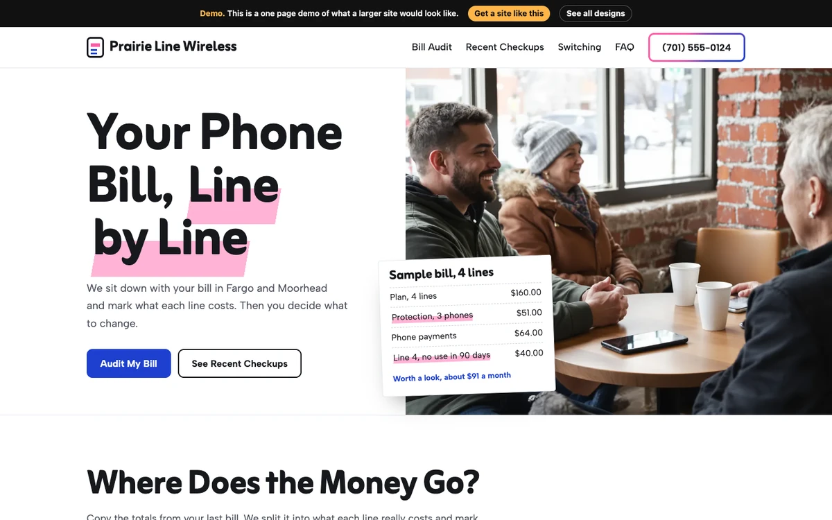 Highlighter Audit website design on a desktop