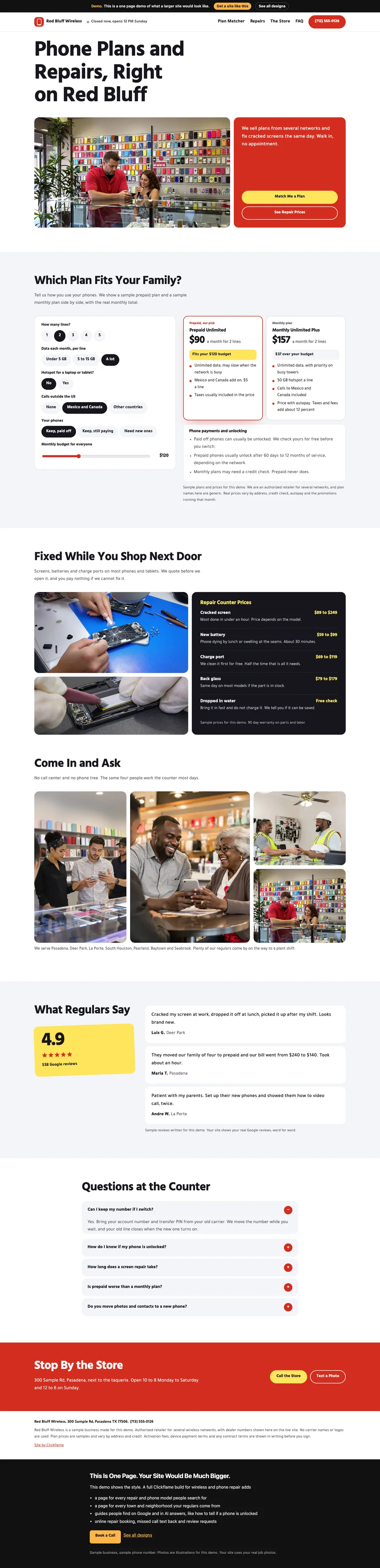 Counter Pop website design