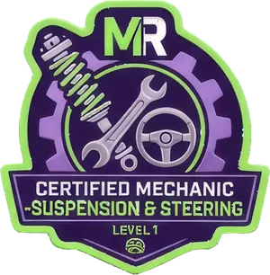 MechanicRank certified mechanic badge, Suspension, Steering & Alignment