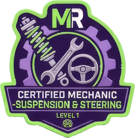 MechanicRank certified mechanic badge, Suspension, Steering & Alignment