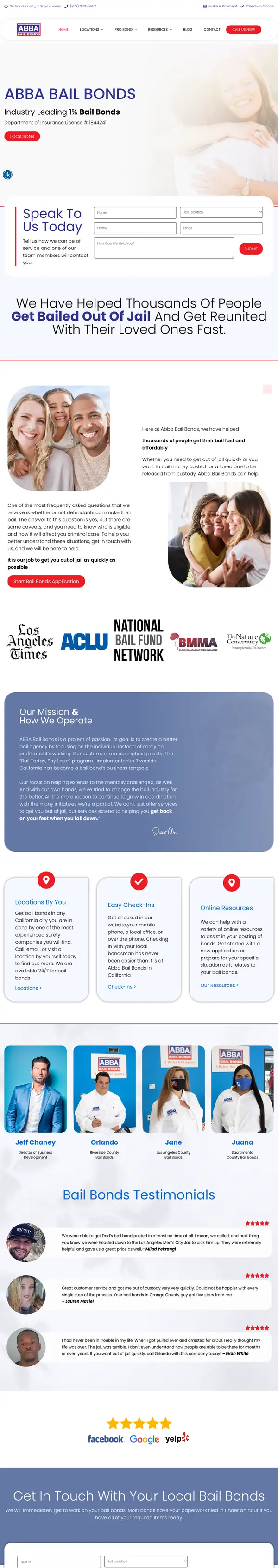 Abba Bail Bonds website