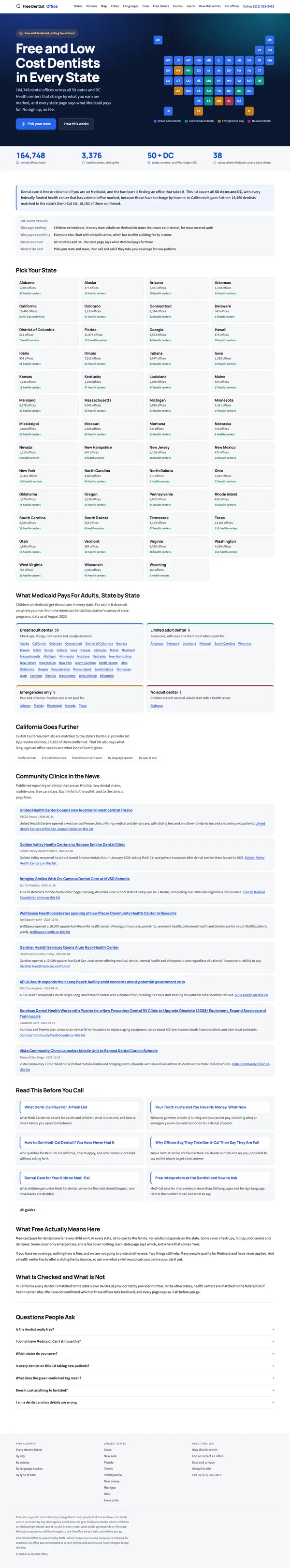 Free Dentist Office website