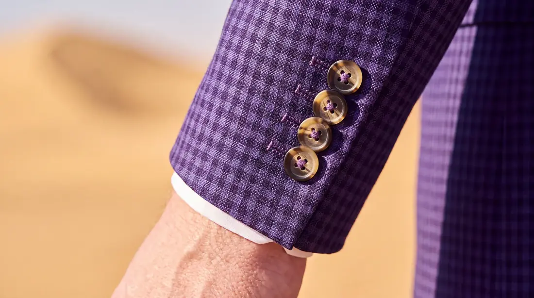 Vyebe Custom Suits, in 4k, the hand stitching, up close