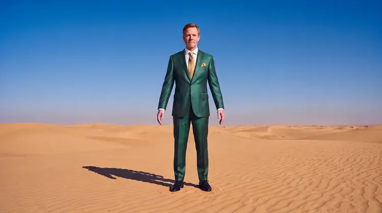 Vyebe Custom Suits, emerald, the navy blows away and lands as emerald silk